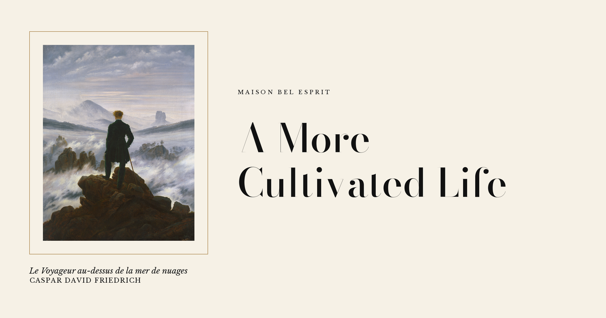 Le Voyageur au-dessus de la mer de nuages, Caspar David Friedrich, couverture de l'article A More Cultivated Life