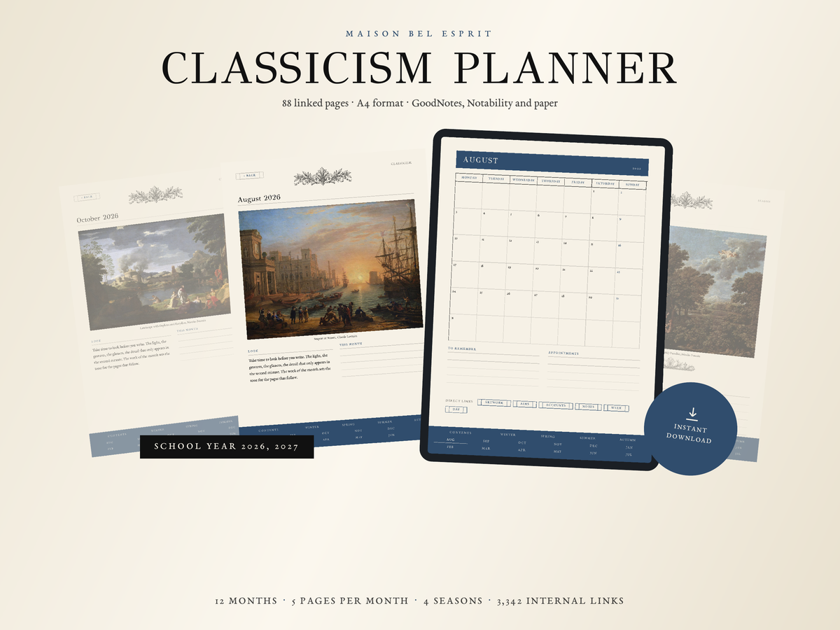 Classicism Planner · School year 2026, 2027