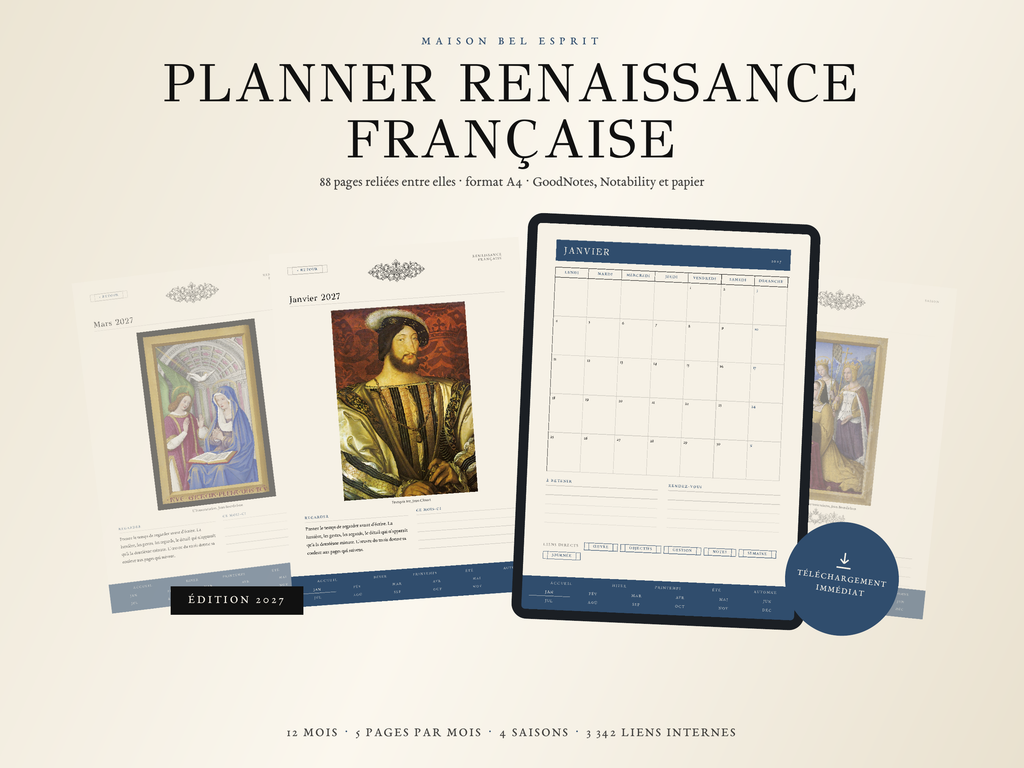 Planner Renaissance française · Édition 2027