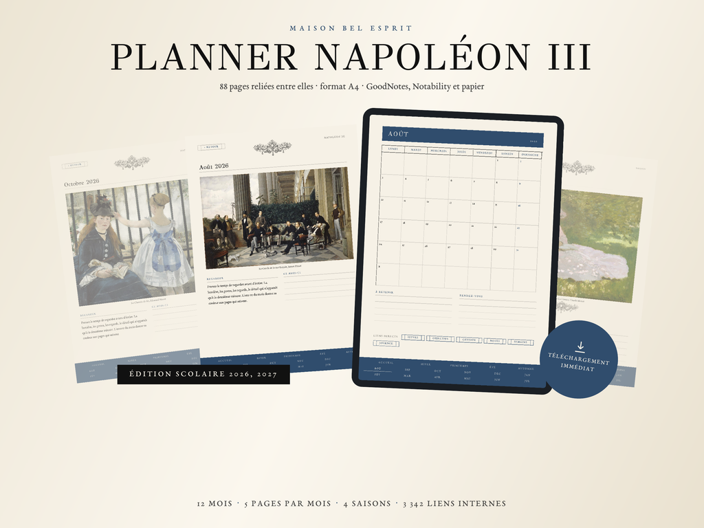 Planner Napoléon III · Année scolaire 2026, 2027