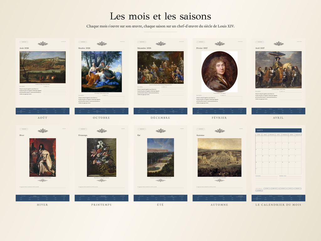 Planner Louis XIV · Année scolaire 2026, 2027