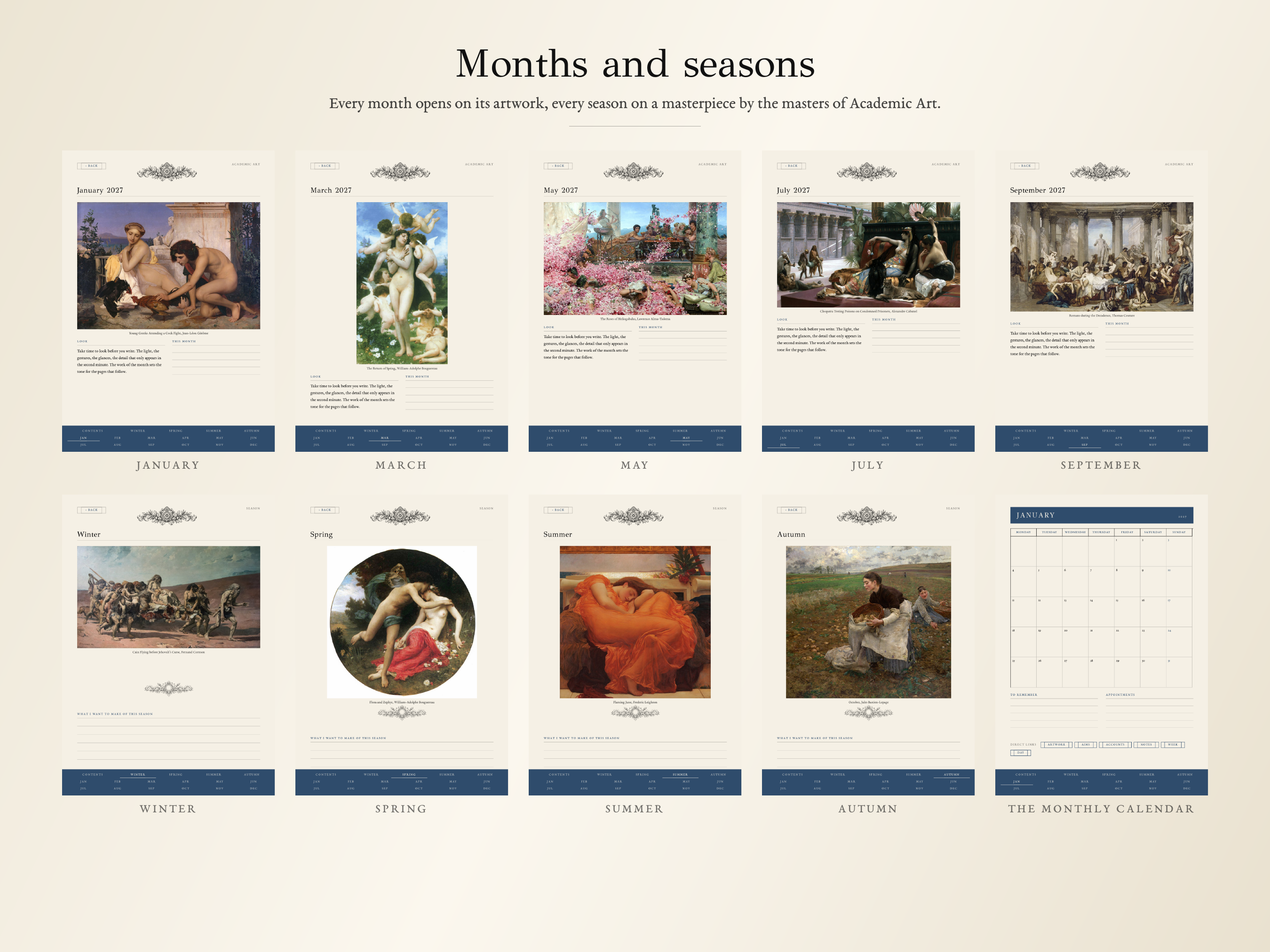 Academic Art Planner · 2027 edition