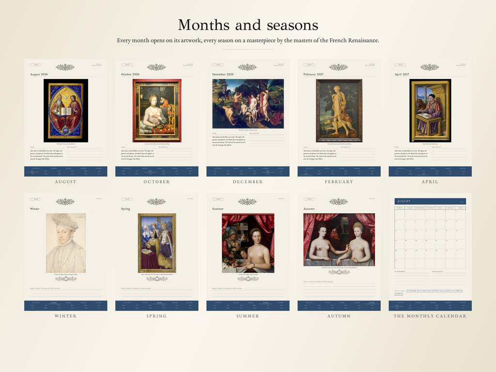French Renaissance Planner · School year 2026, 2027