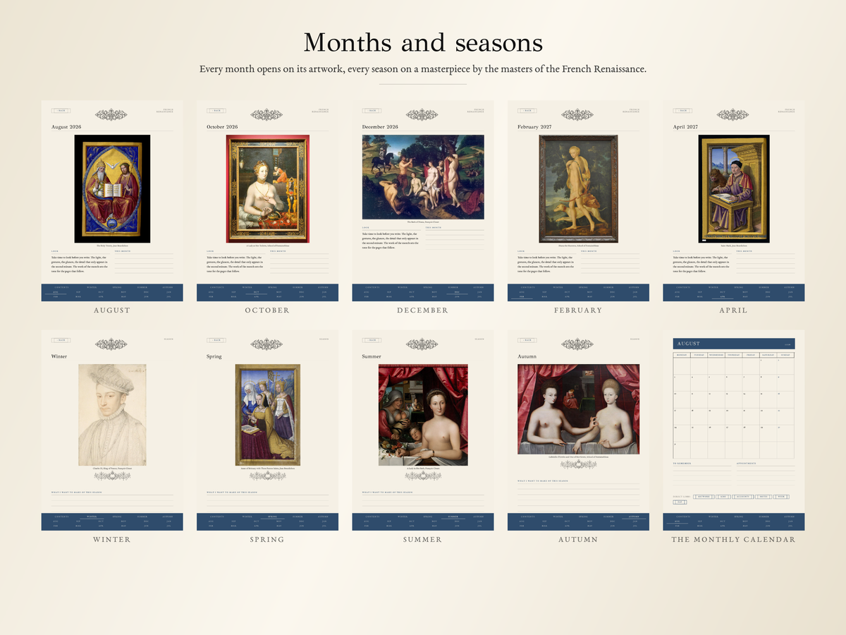French Renaissance Planner · School year 2026, 2027