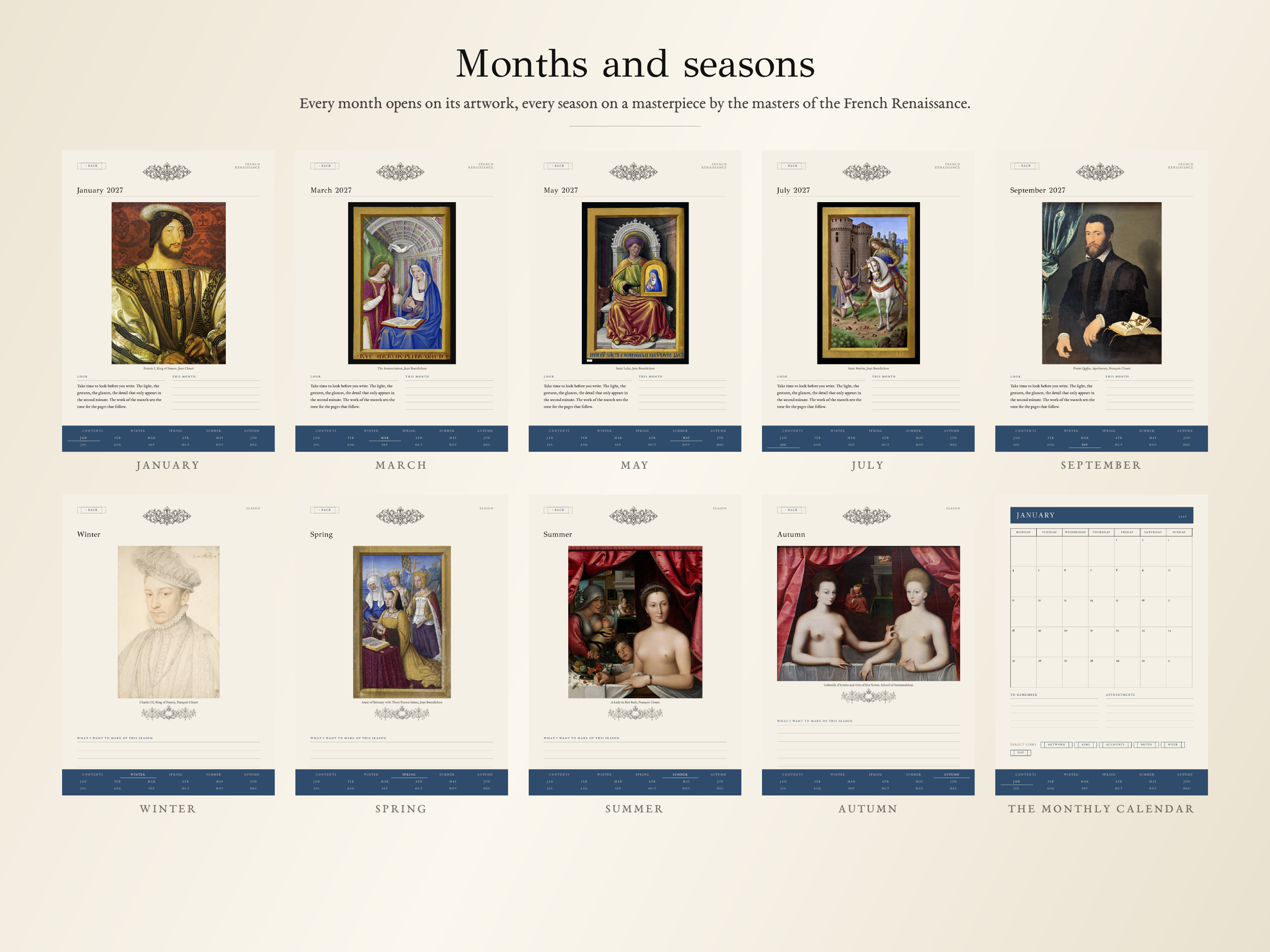 French Renaissance Planner · 2027 edition