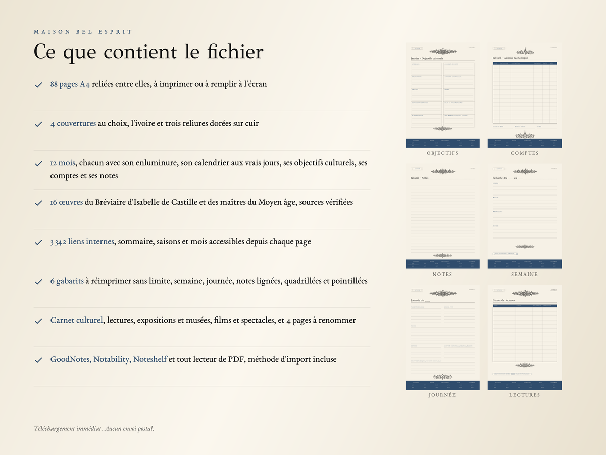 Planner Moyen âge · Édition 2027