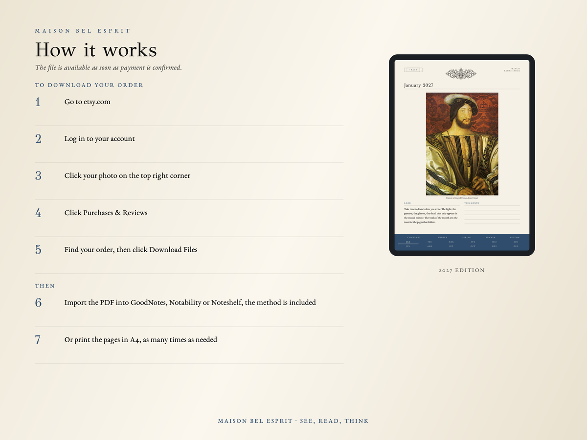 French Renaissance Planner · 2027 edition