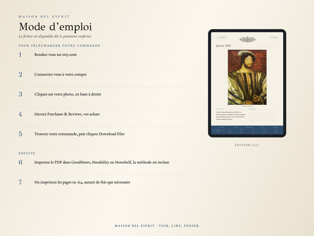 Planner Renaissance française · Édition 2027