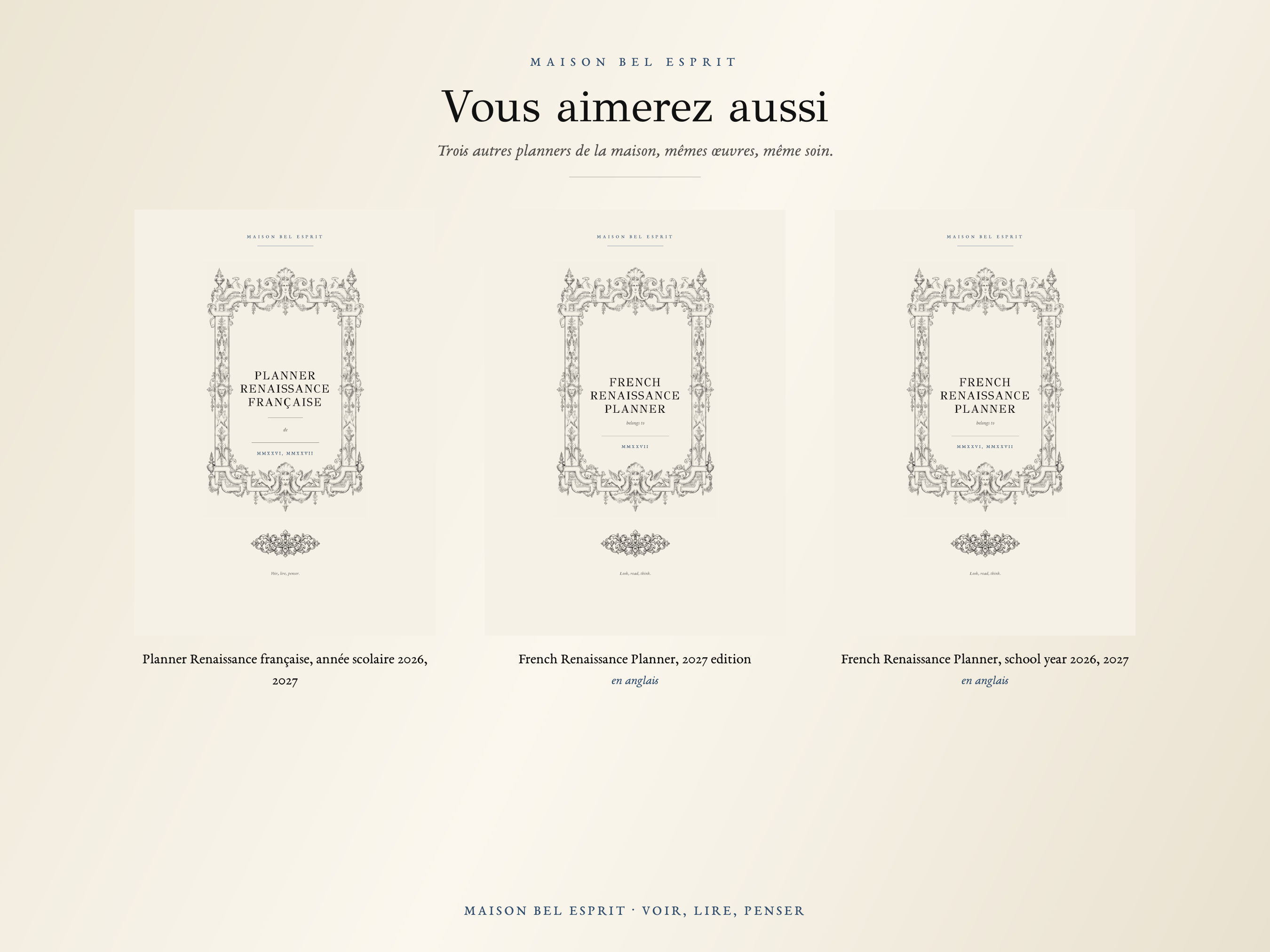 Planner Renaissance française · Édition 2027