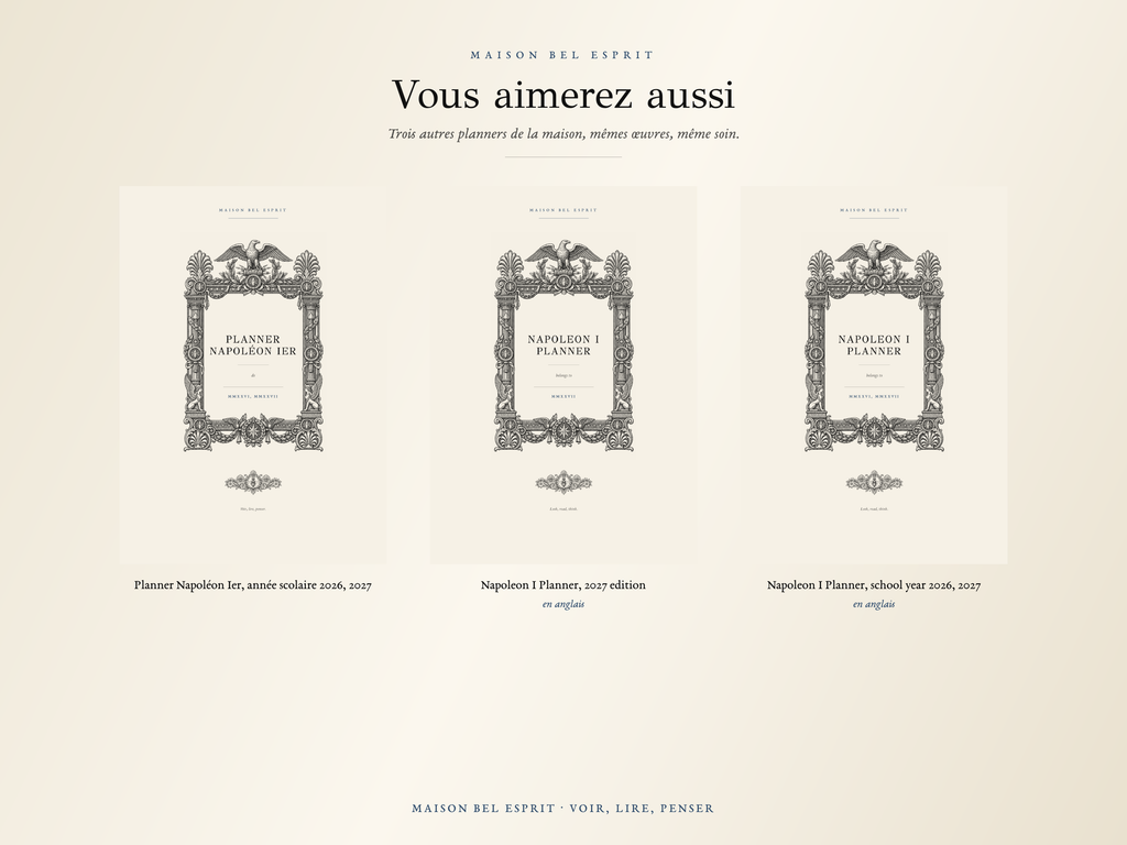 Planner Napoléon Ier · Édition 2027