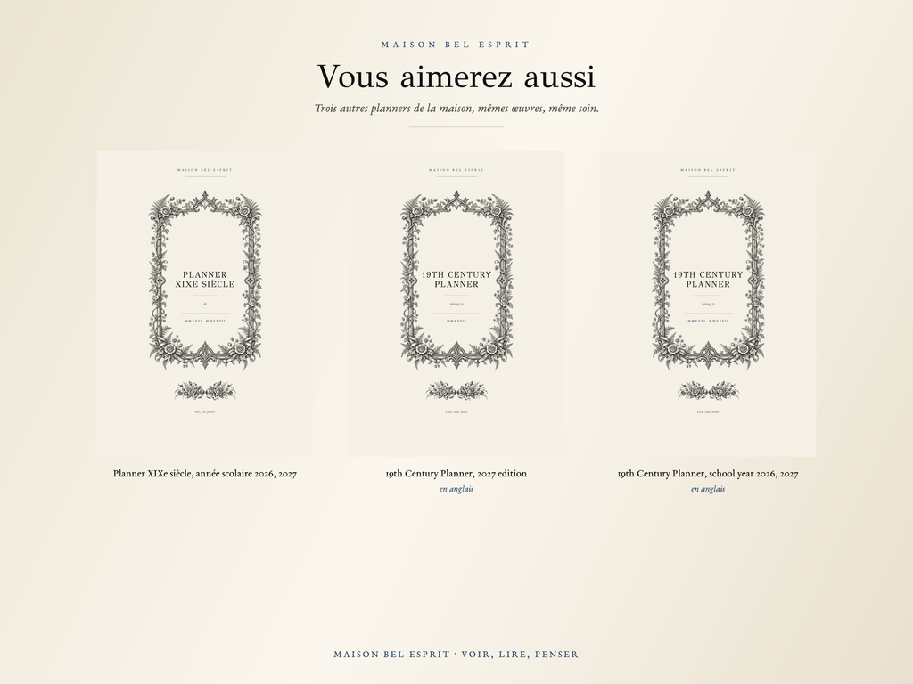 Planner XIXe siècle · Édition 2027