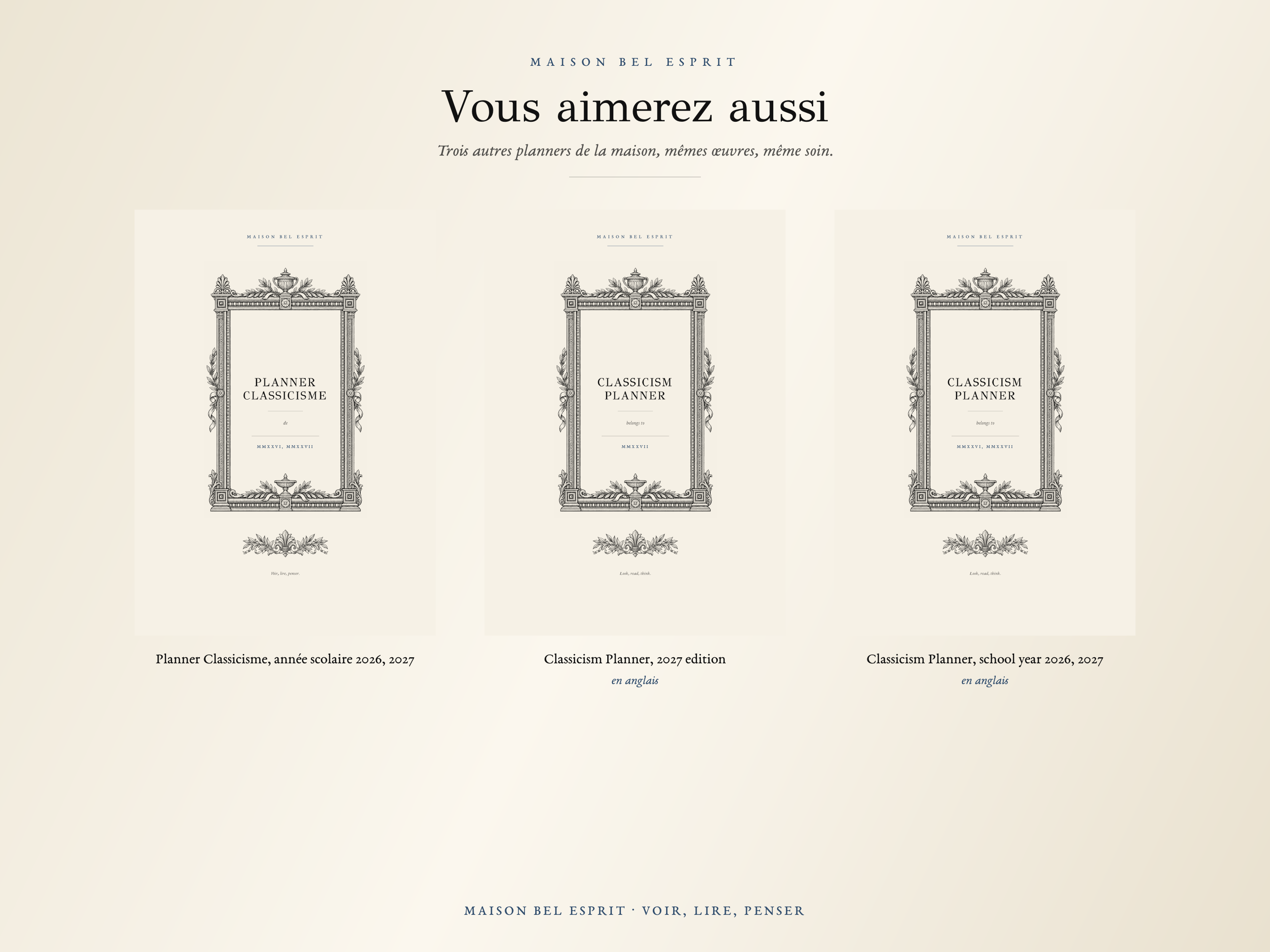 Planner Classicisme · Édition 2027