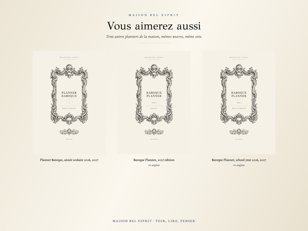 Planner Baroque · Édition 2027
