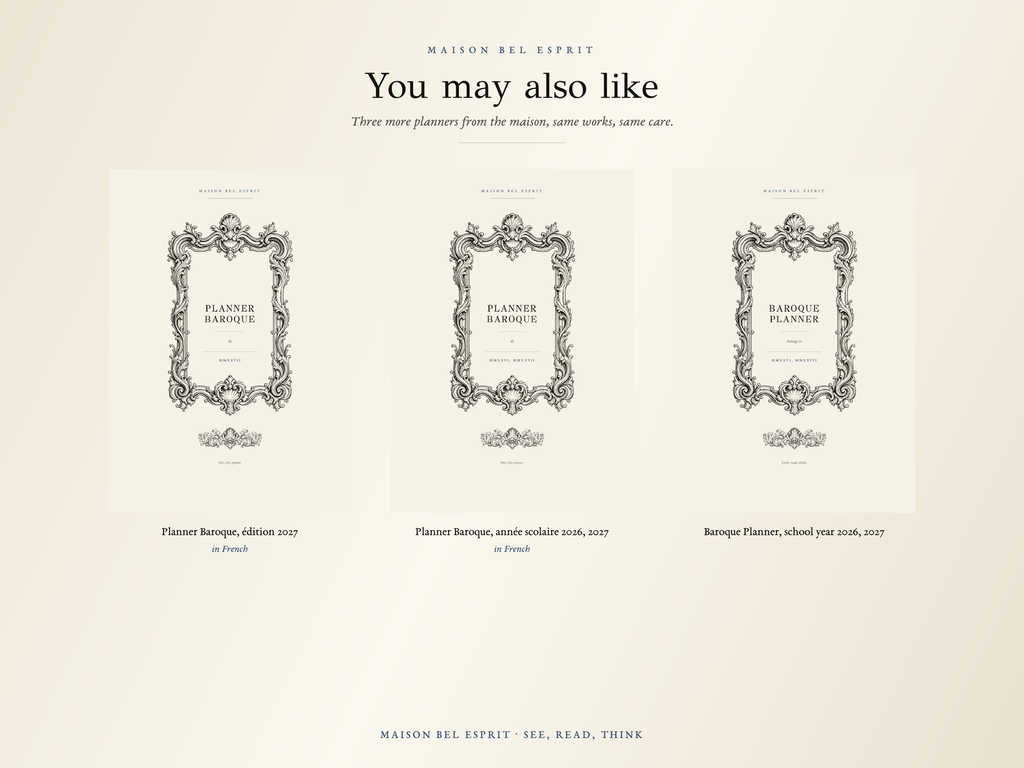 Baroque Planner · 2027 edition