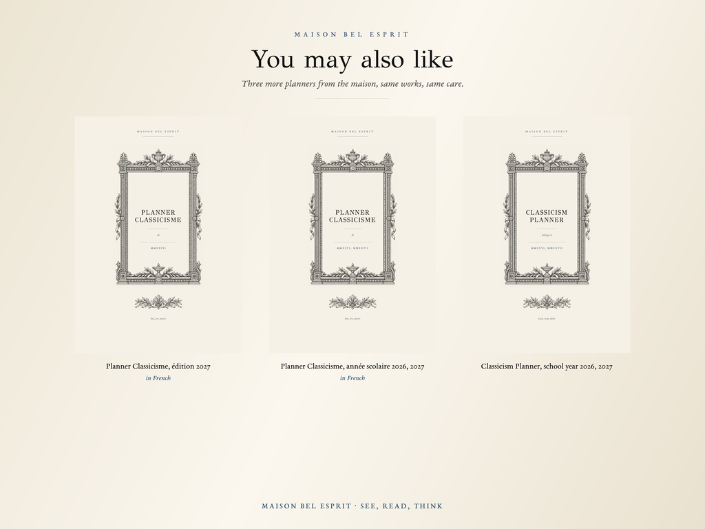 Classicism Planner · 2027 edition