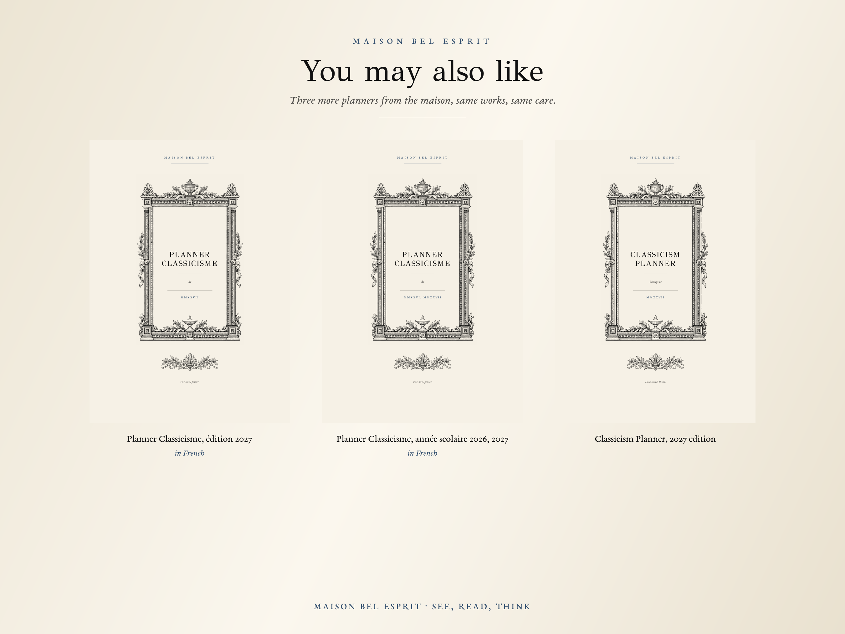 Classicism Planner · School year 2026, 2027