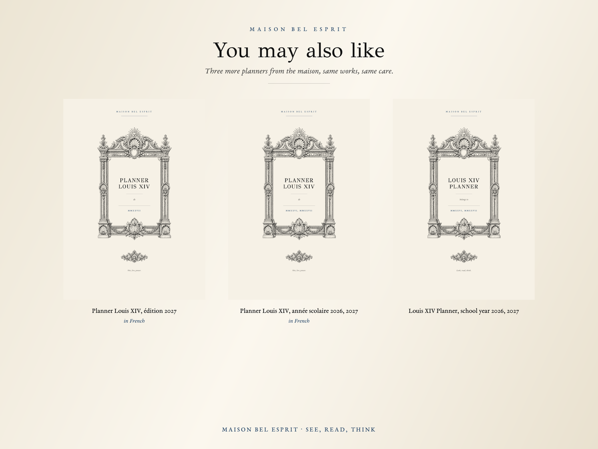 Louis XIV Planner · 2027 edition