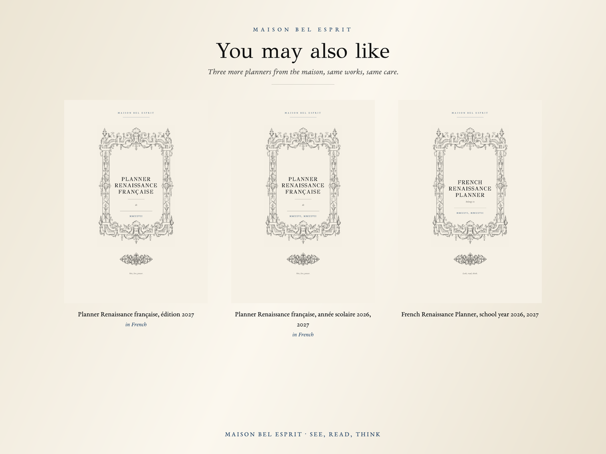 French Renaissance Planner · 2027 edition