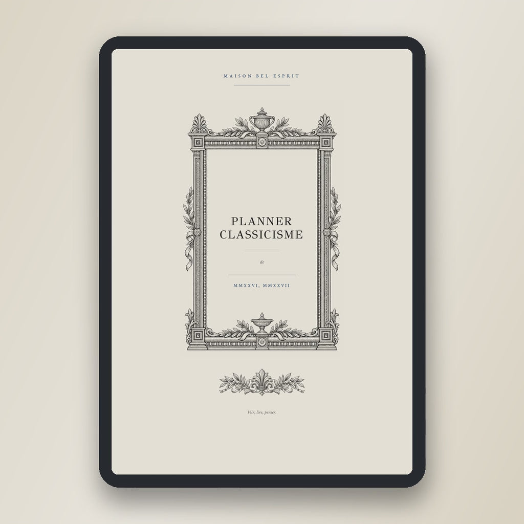 Planner Classicisme · Année scolaire 2026, 2027